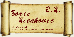 Boris Micaković vizit kartica